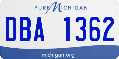 MI license plate DBA1362