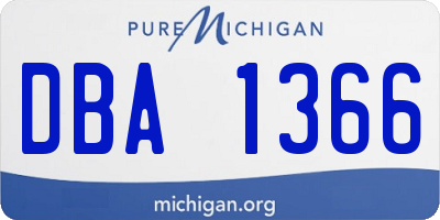 MI license plate DBA1366