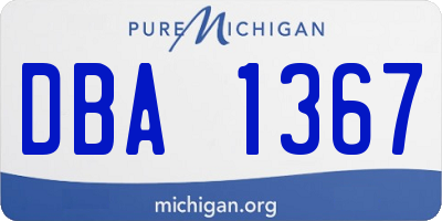 MI license plate DBA1367