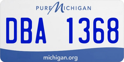 MI license plate DBA1368