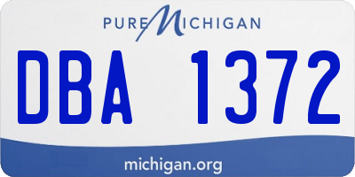 MI license plate DBA1372