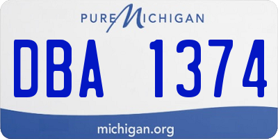 MI license plate DBA1374