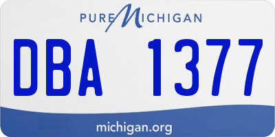 MI license plate DBA1377