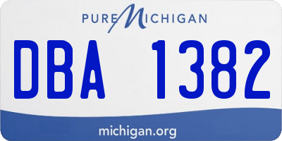 MI license plate DBA1382