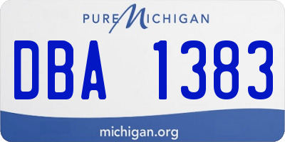 MI license plate DBA1383