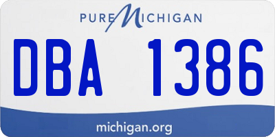 MI license plate DBA1386