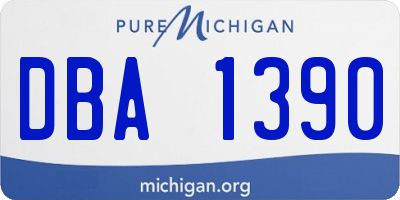 MI license plate DBA1390
