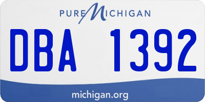 MI license plate DBA1392