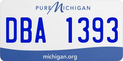MI license plate DBA1393