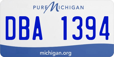 MI license plate DBA1394