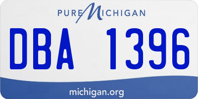 MI license plate DBA1396