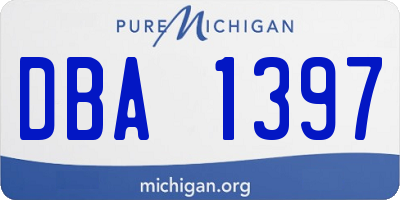 MI license plate DBA1397