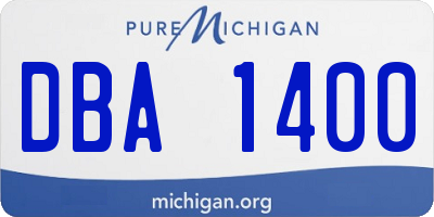MI license plate DBA1400