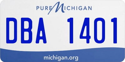 MI license plate DBA1401