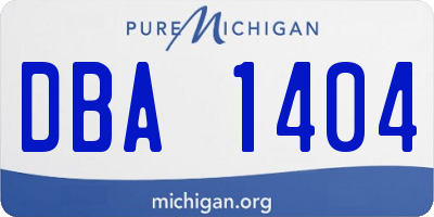 MI license plate DBA1404