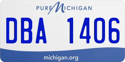 MI license plate DBA1406