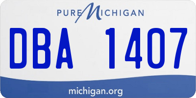 MI license plate DBA1407