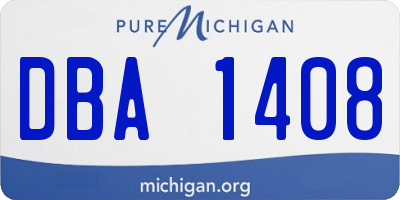 MI license plate DBA1408