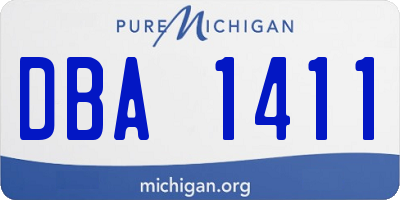 MI license plate DBA1411