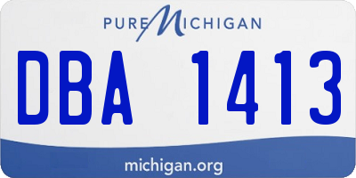 MI license plate DBA1413