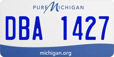 MI license plate DBA1427