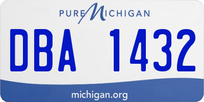 MI license plate DBA1432
