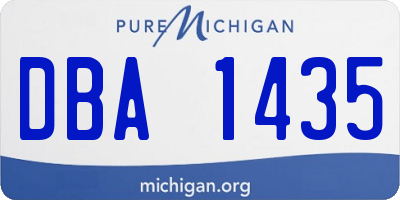 MI license plate DBA1435