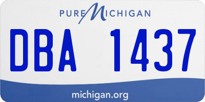 MI license plate DBA1437