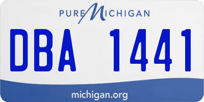 MI license plate DBA1441