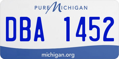 MI license plate DBA1452