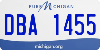 MI license plate DBA1455
