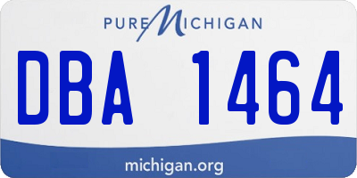 MI license plate DBA1464