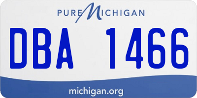 MI license plate DBA1466