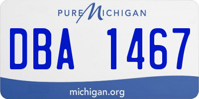MI license plate DBA1467
