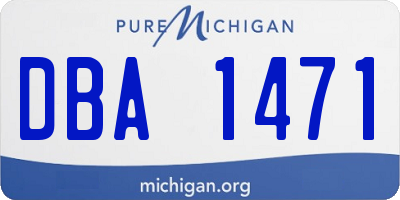 MI license plate DBA1471