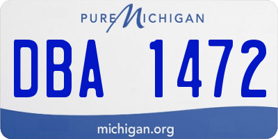 MI license plate DBA1472