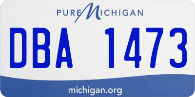 MI license plate DBA1473
