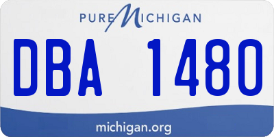 MI license plate DBA1480