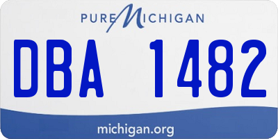 MI license plate DBA1482