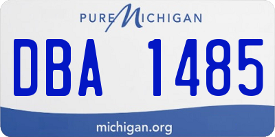 MI license plate DBA1485