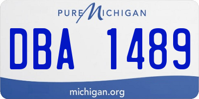MI license plate DBA1489