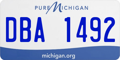 MI license plate DBA1492