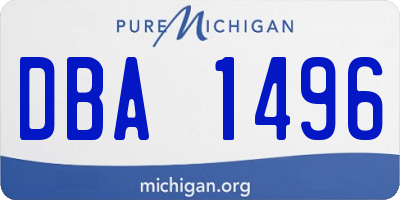 MI license plate DBA1496