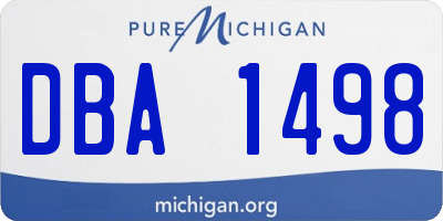 MI license plate DBA1498