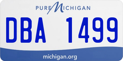 MI license plate DBA1499