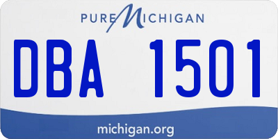 MI license plate DBA1501