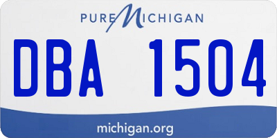 MI license plate DBA1504