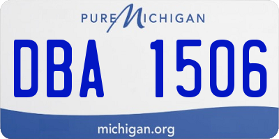 MI license plate DBA1506