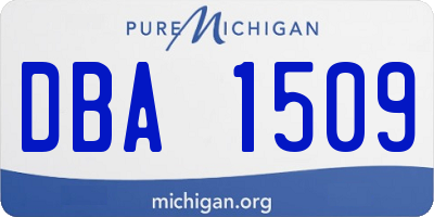 MI license plate DBA1509