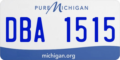 MI license plate DBA1515